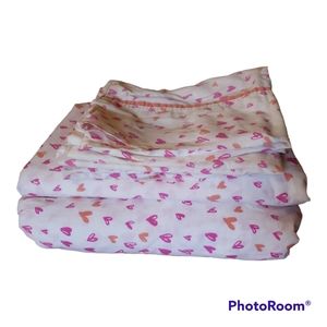 (79)Whim By Martha Stewart Heart 250 Thread Count Twin XL Sheet Set: EUC